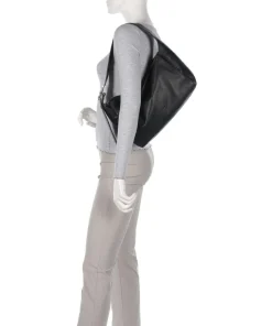 Lou 2 3D Leather M Beuteltasche genarbtes Rindsleder schwarz