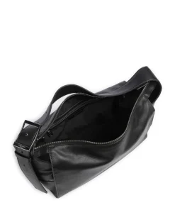 Lou 2 3D Leather M Beuteltasche genarbtes Rindsleder schwarz