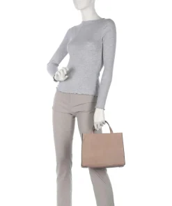 Lou 2 3D Leather M Handtasche genarbtes Leder beige