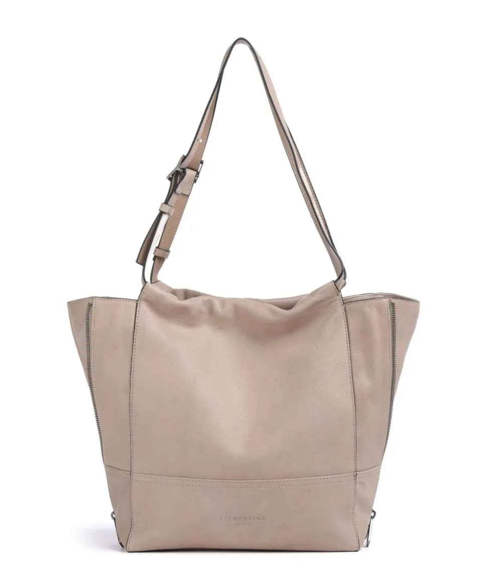 Lou 2 3D Leather M Shopper genarbtes Leder beige