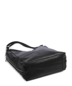 Lou 2 3D Leather M Shopper genarbtes Leder schwarz