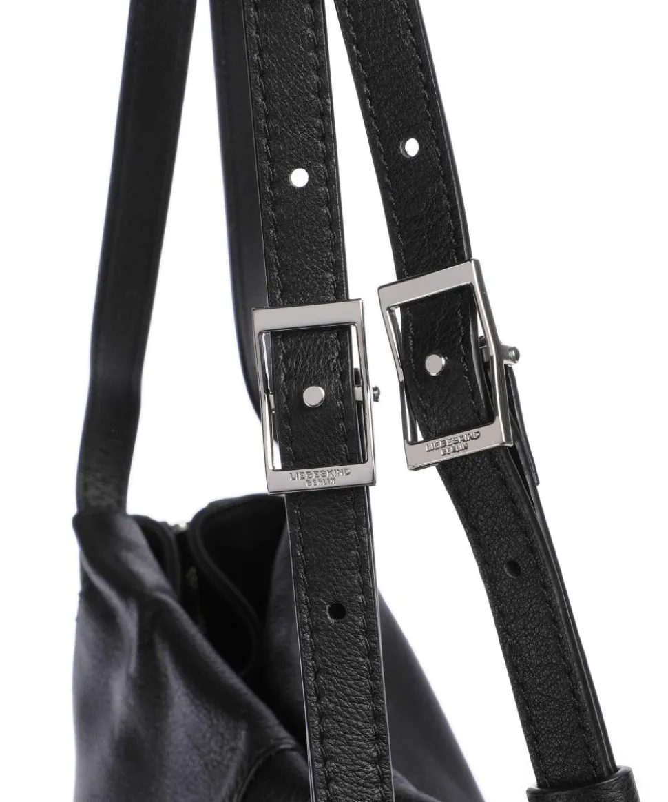 Lou 2 3D Leather M Shopper genarbtes Leder schwarz