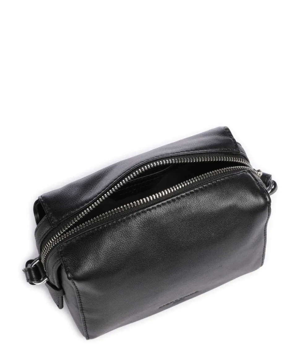 Lou 2 3D Leather S Umhängetasche genarbtes Rindsleder schwarz