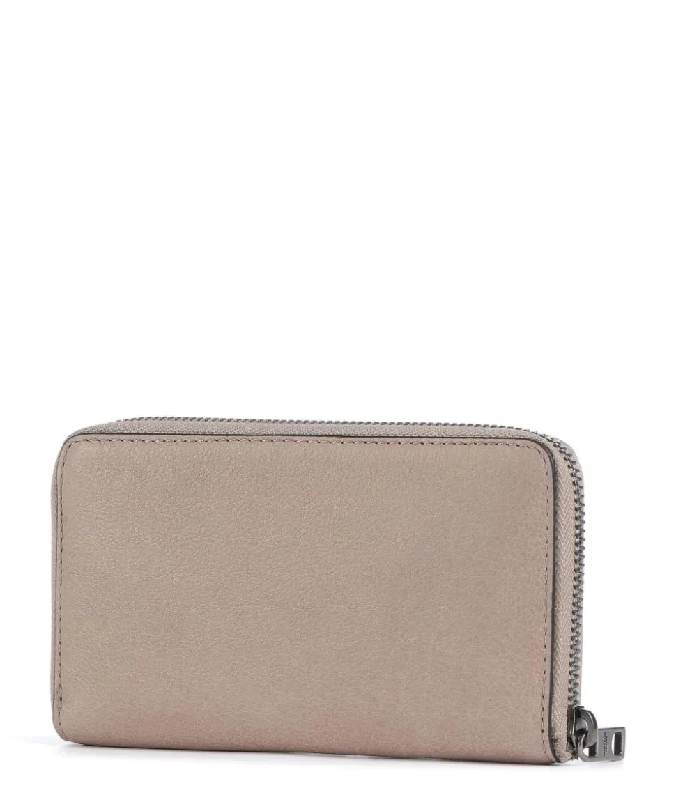 Lou 2 Frieda 3D Leather Geldbörse genarbtes Leder beige