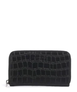 Lou 2 Frieda New Croco RFID Geldbörse genarbtes Leder schwarz