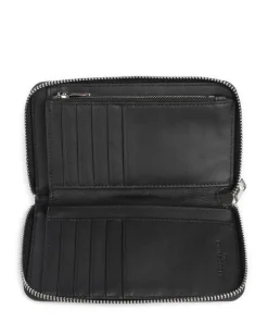 Lou 2 Frieda New Croco RFID Geldbörse genarbtes Leder schwarz