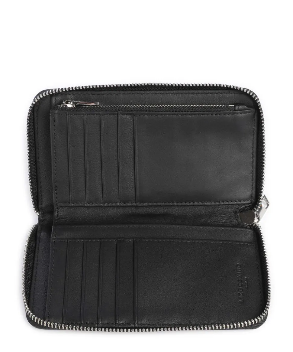 Lou 2 Frieda New Croco RFID Geldbörse genarbtes Leder schwarz