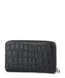 Lou 2 Frieda New Croco RFID Geldbörse genarbtes Leder schwarz