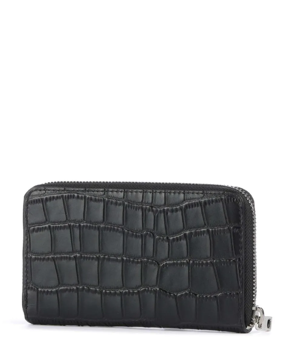 Lou 2 Frieda New Croco RFID Geldbörse genarbtes Leder schwarz
