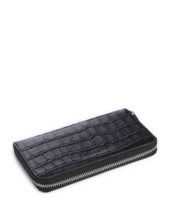 Lou 2 Frieda New Croco RFID Geldbörse genarbtes Leder schwarz