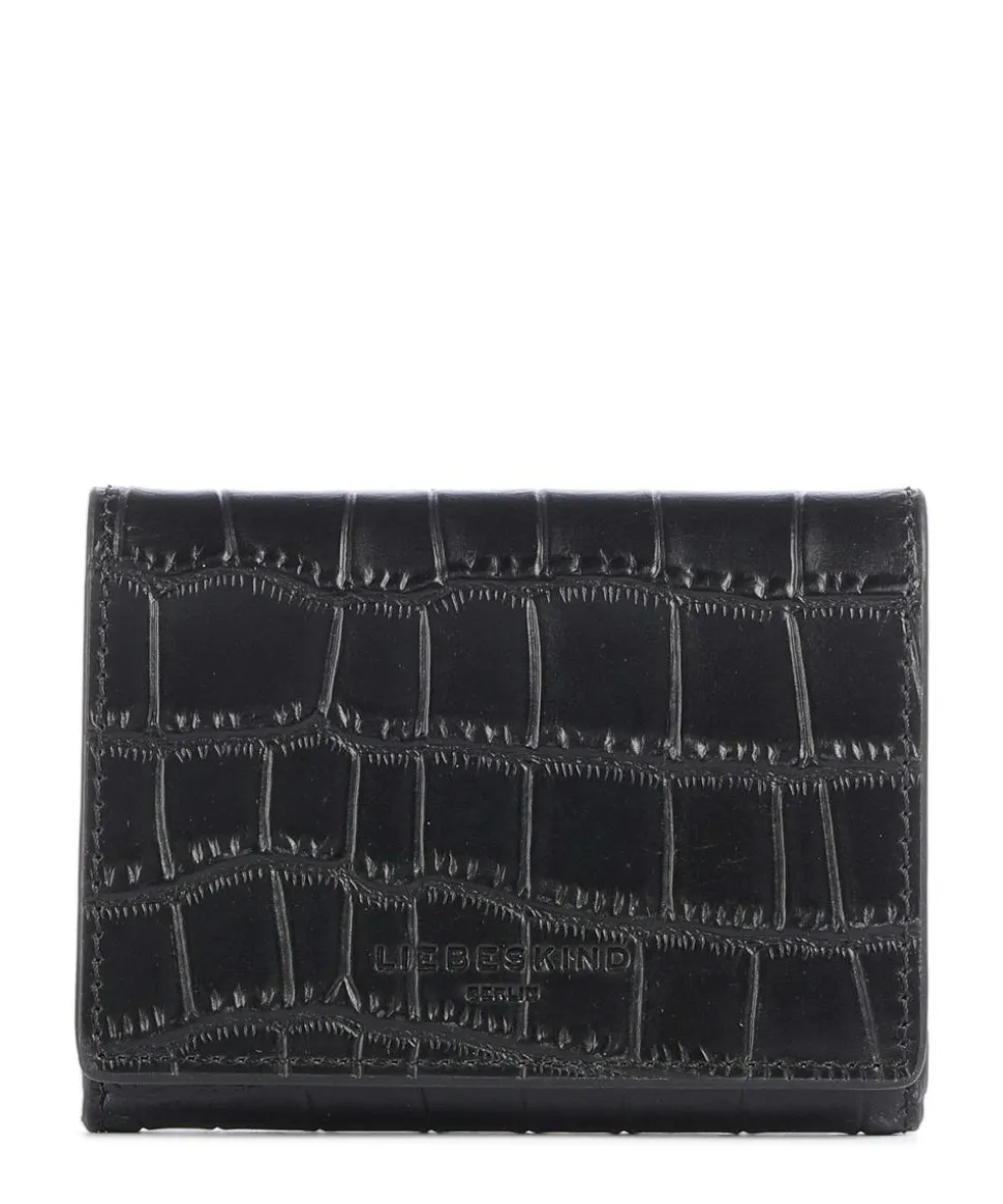 Lou 2 Louisa New Croco RFID Geldbörse geprägtes Leder schwarz