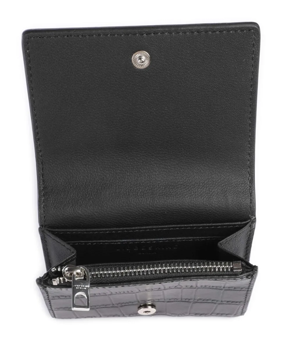 Lou 2 Louisa New Croco RFID Geldbörse geprägtes Leder schwarz