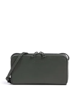 Lou Small Pebble XS Geldbörse genarbtes Rindsleder dunkelgrün