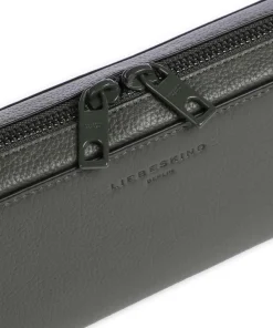 Lou Small Pebble XS Geldbörse genarbtes Rindsleder dunkelgrün