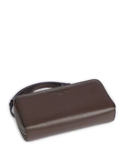 Lou Small Pebble XS Geldbörse genarbtes Rindsleder dunkelbraun