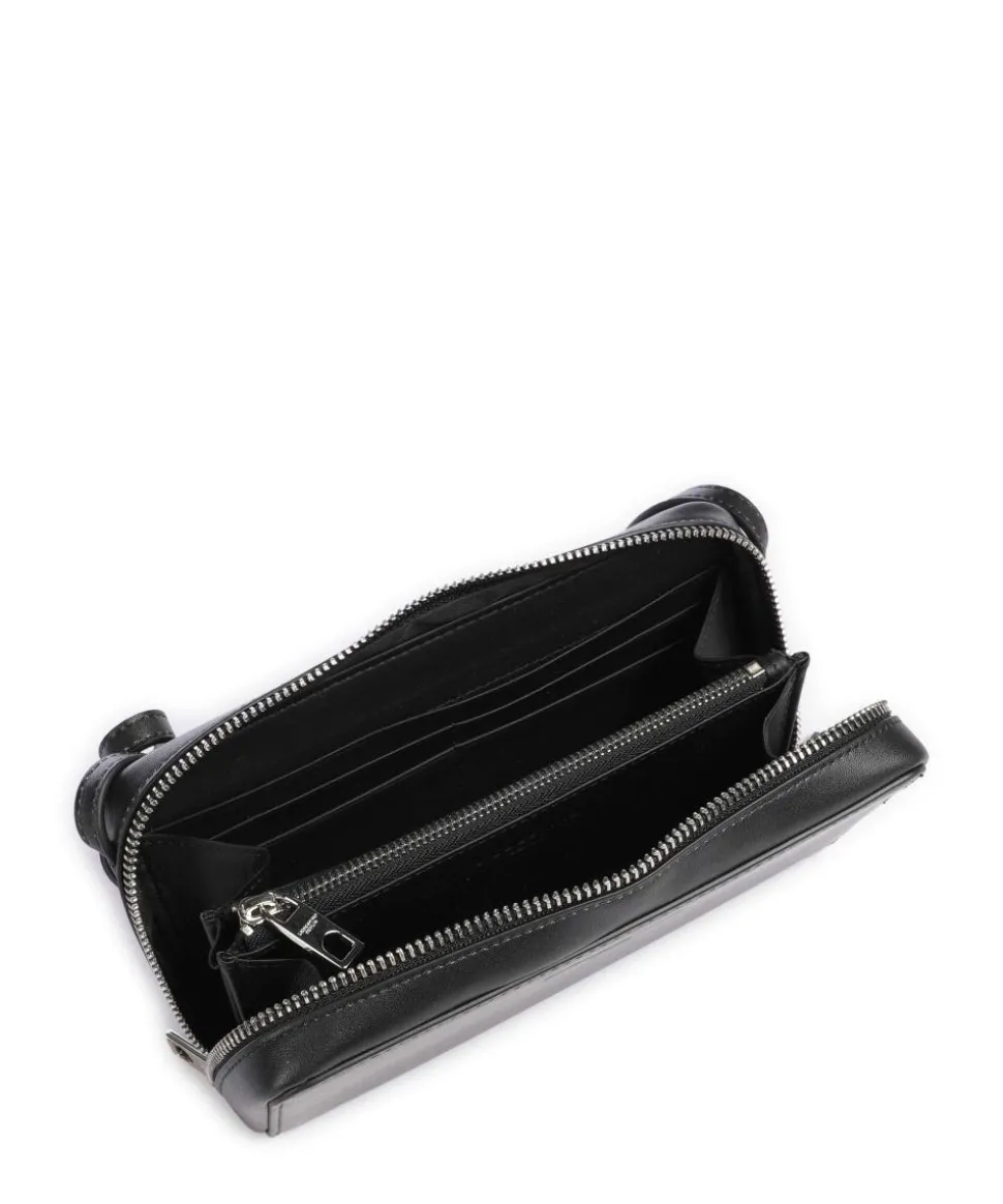 Lou Vintage Leather XS Geldbörse fein genarbtes Rindsleder schwarz