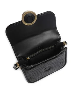 Love Box Mini Umhängetasche geprägtes Leder schwarz