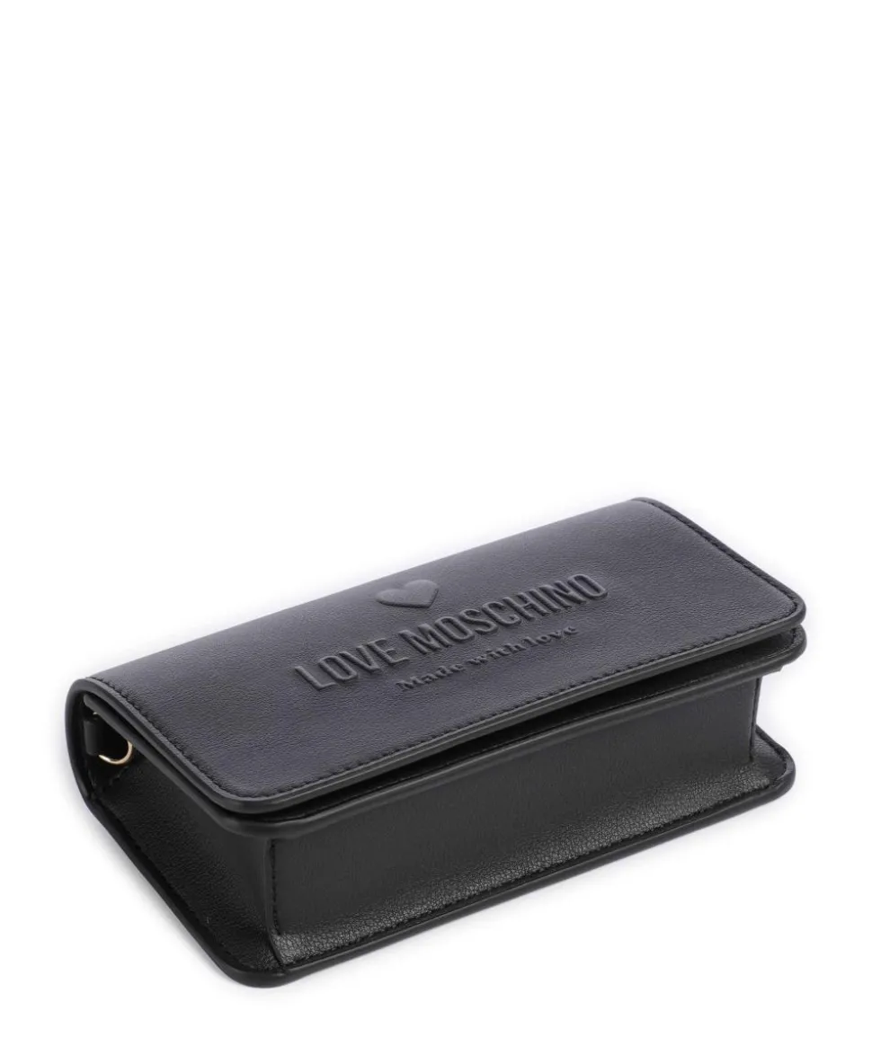 Love Embossed Umhängetasche Lederimitat schwarz