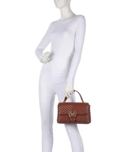 Love Lady Puff Classic Handtasche Schafsleder braun