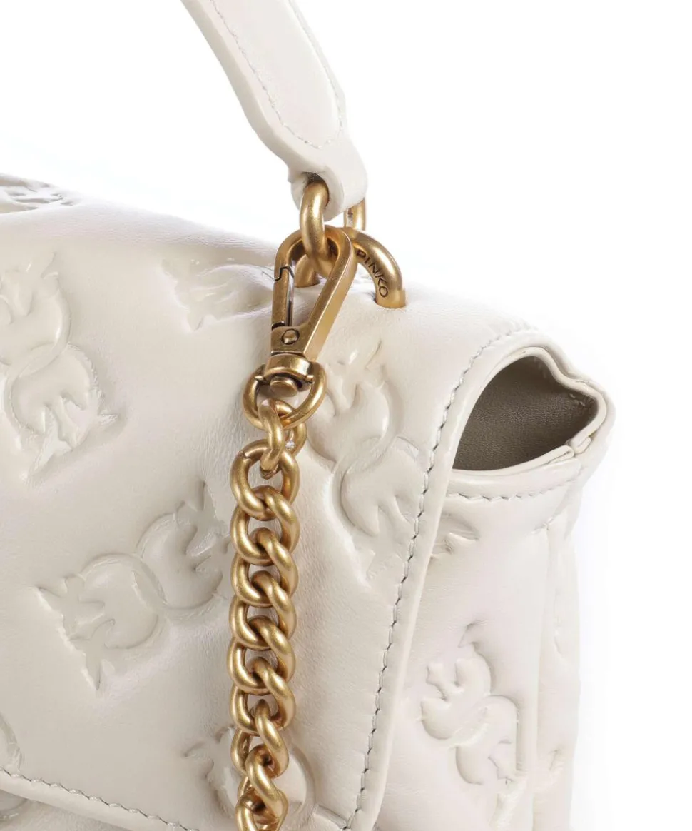 Love Lady Puff Mini Handtasche geprägtes Leder weiß