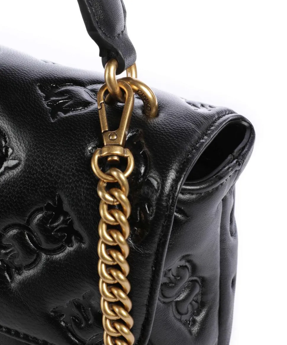 Love Lady Puff Mini Handtasche geprägtes Leder schwarz