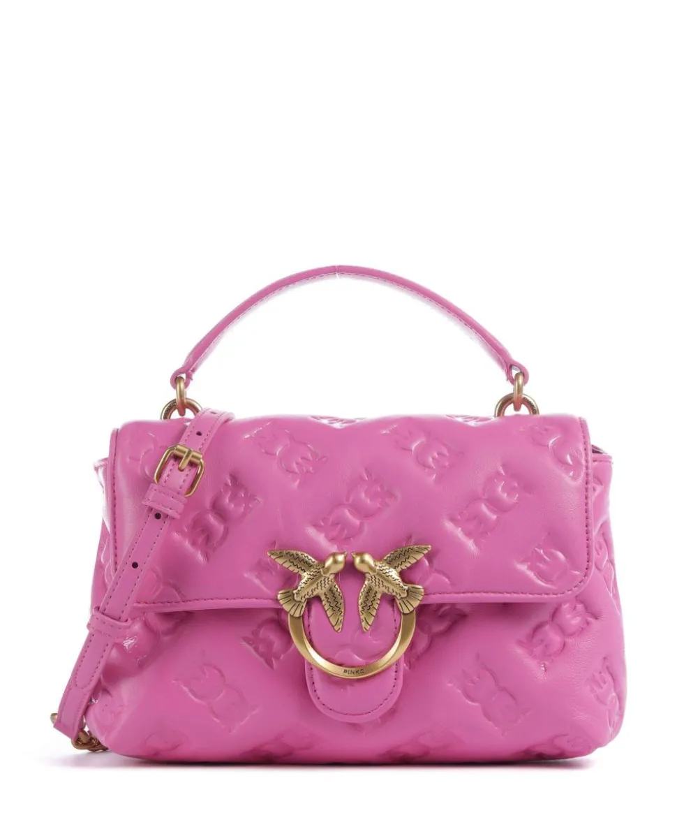 Love Lady Puff Mini Handtasche geprägtes Leder pink