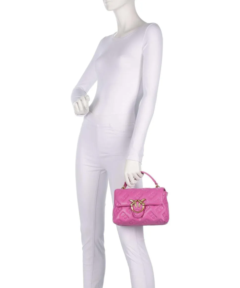 Love Lady Puff Mini Handtasche geprägtes Leder pink