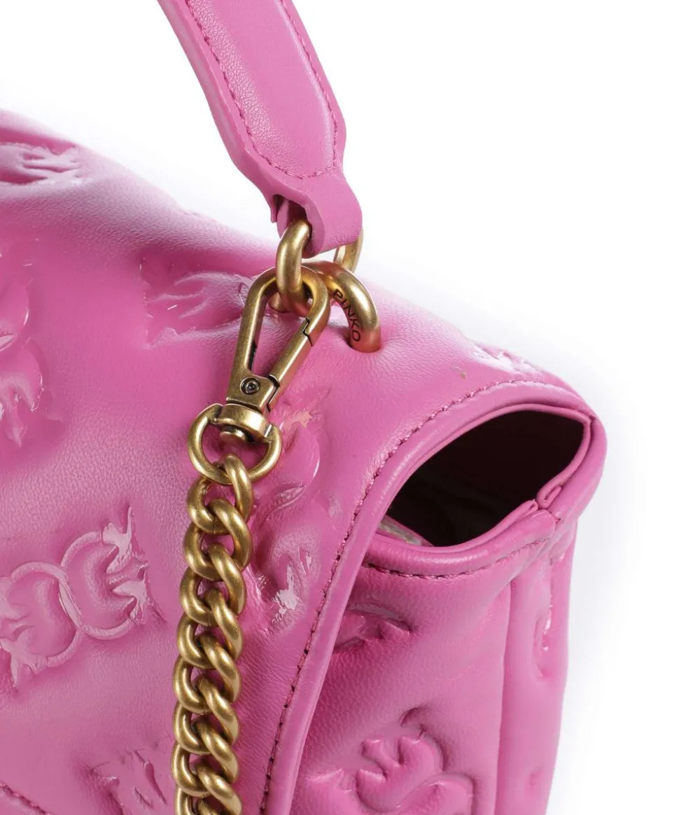 Love Lady Puff Mini Handtasche geprägtes Leder pink