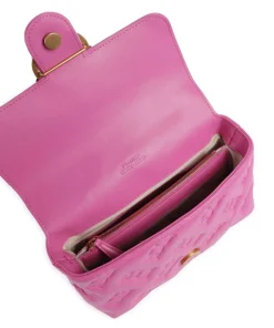 Love Lady Puff Mini Handtasche geprägtes Leder pink