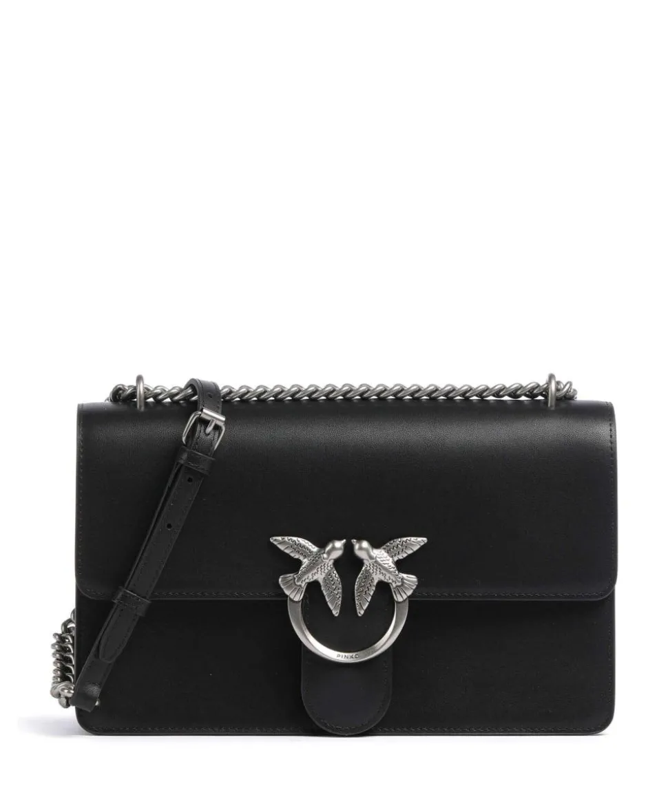 Love One Classic Schultertasche fein genarbtes Rindsleder schwarz