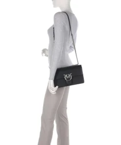 Love One Classic Schultertasche fein genarbtes Rindsleder schwarz