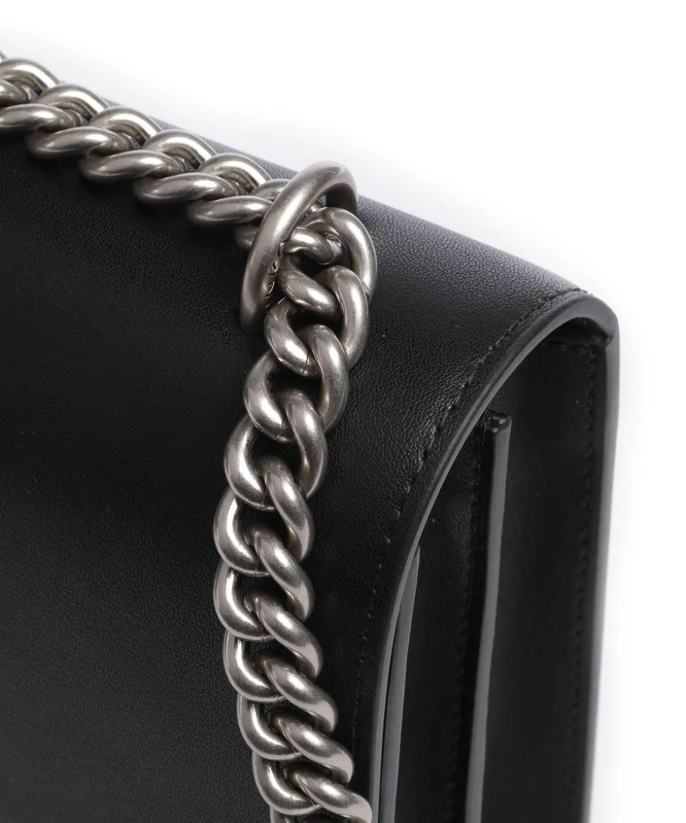 Love One Classic Schultertasche fein genarbtes Rindsleder schwarz