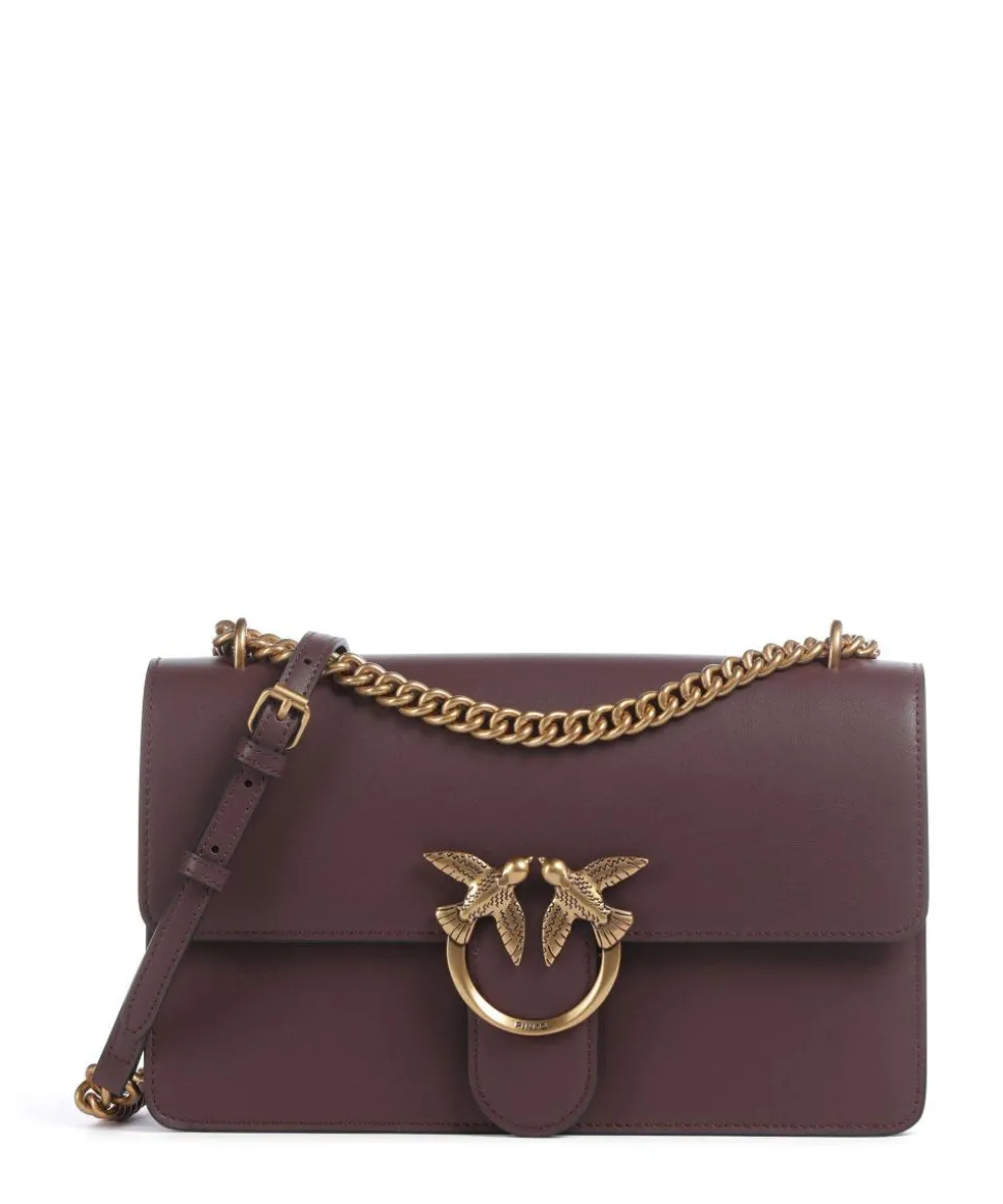 Love One Classic Schultertasche fein genarbtes Rindsleder dunkelbraun