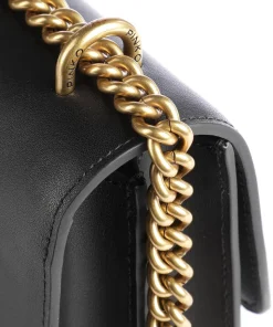 Love One Classic Schultertasche fein genarbtes Rindsleder schwarz