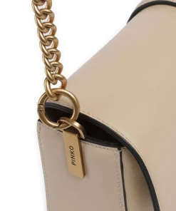 Love One Classic Slouchy Schultertasche fein genarbtes Rindsleder nude