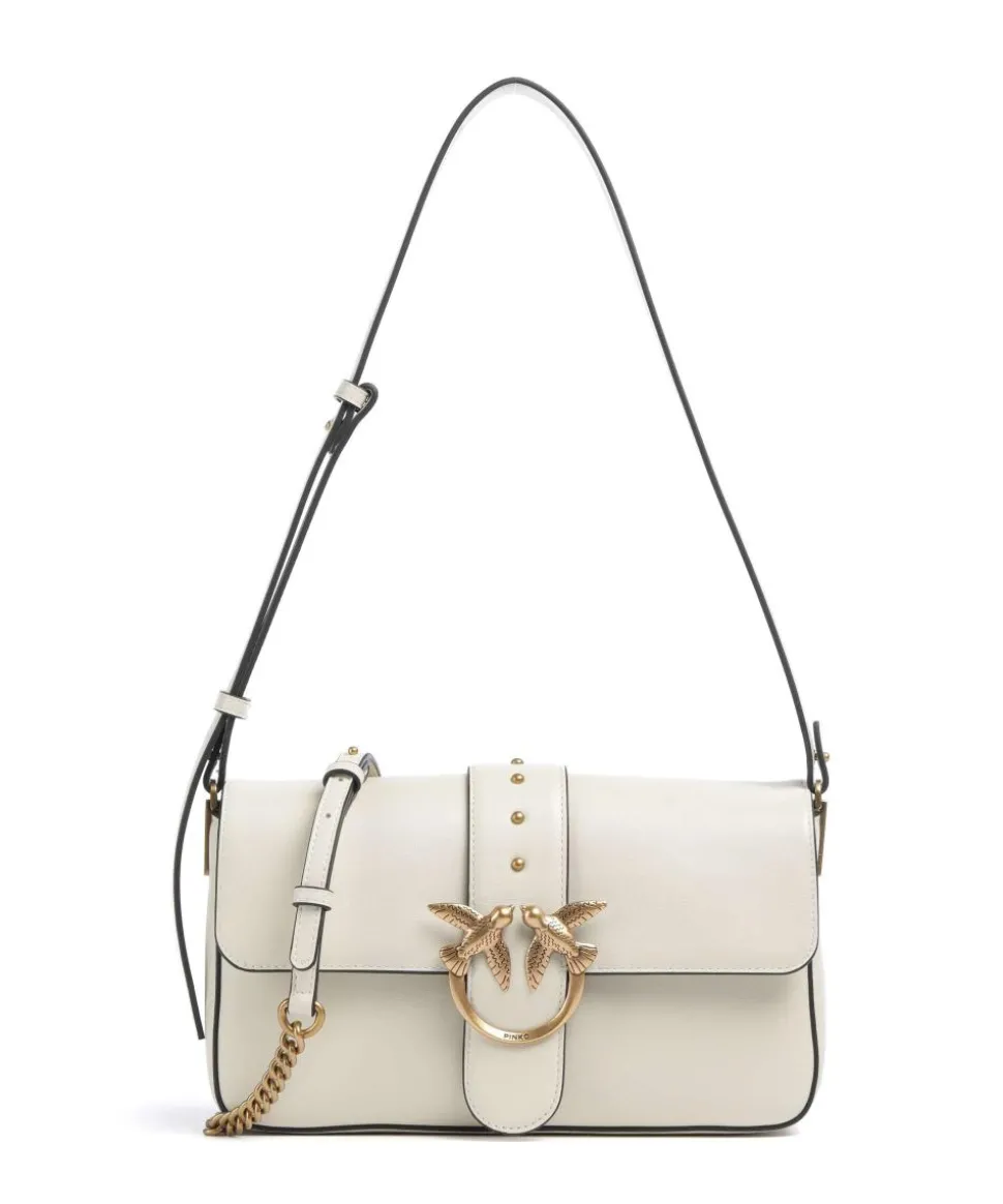 Love One Classic Slouchy Schultertasche fein genarbtes Rindsleder elfenbein