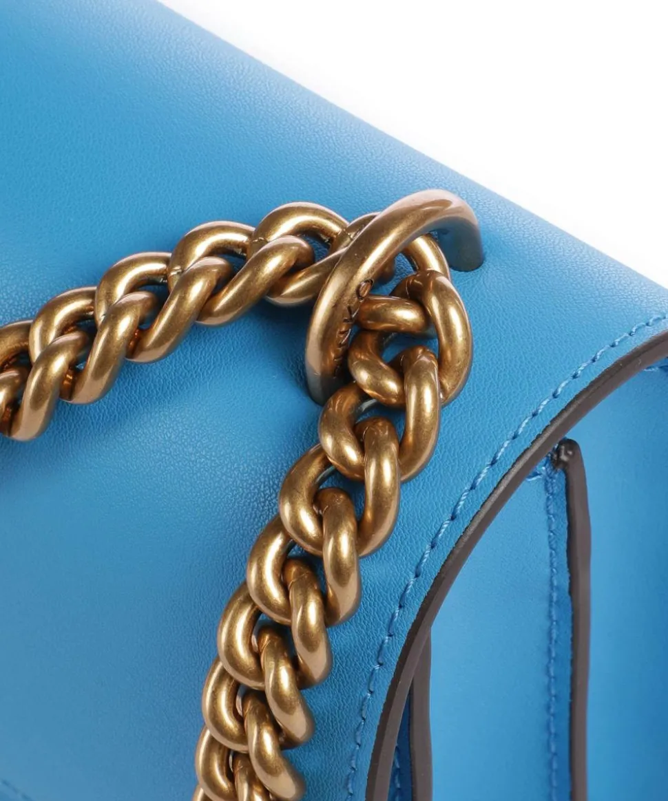 Love One Mini Schultertasche fein genarbtes Rindsleder blau