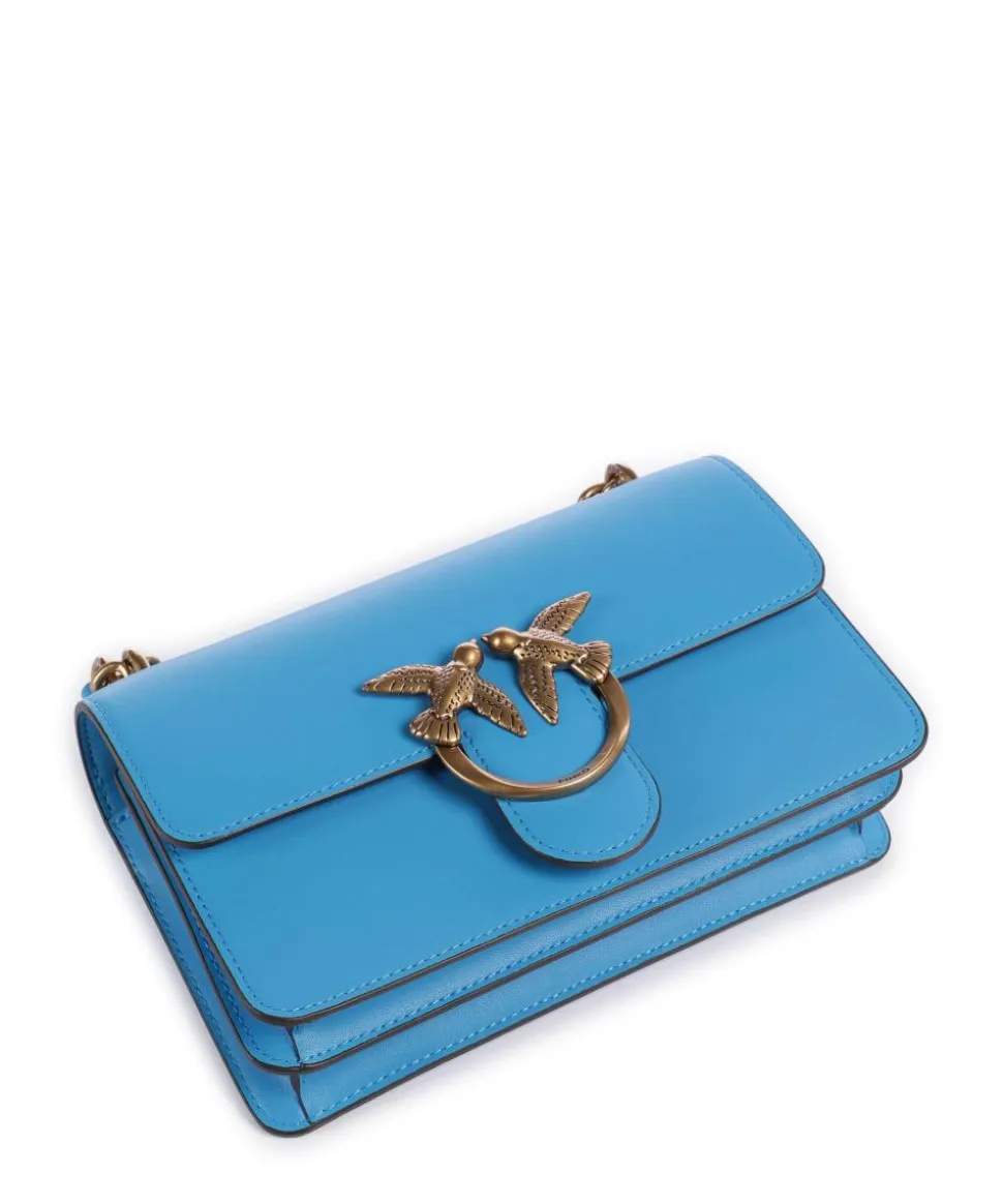 Love One Mini Schultertasche fein genarbtes Rindsleder blau