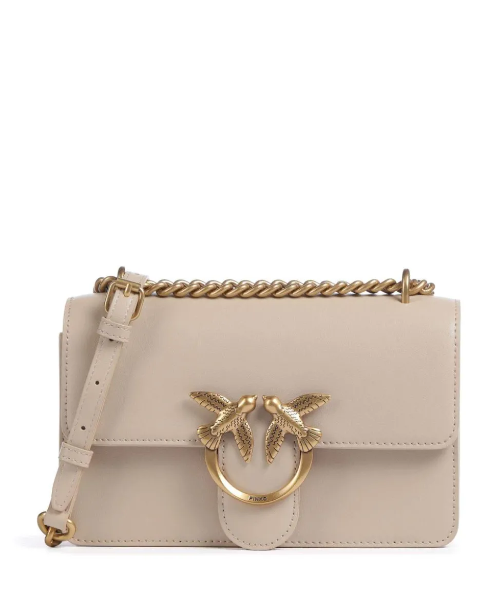 Love One Mini Schultertasche fein genarbtes Rindsleder beige