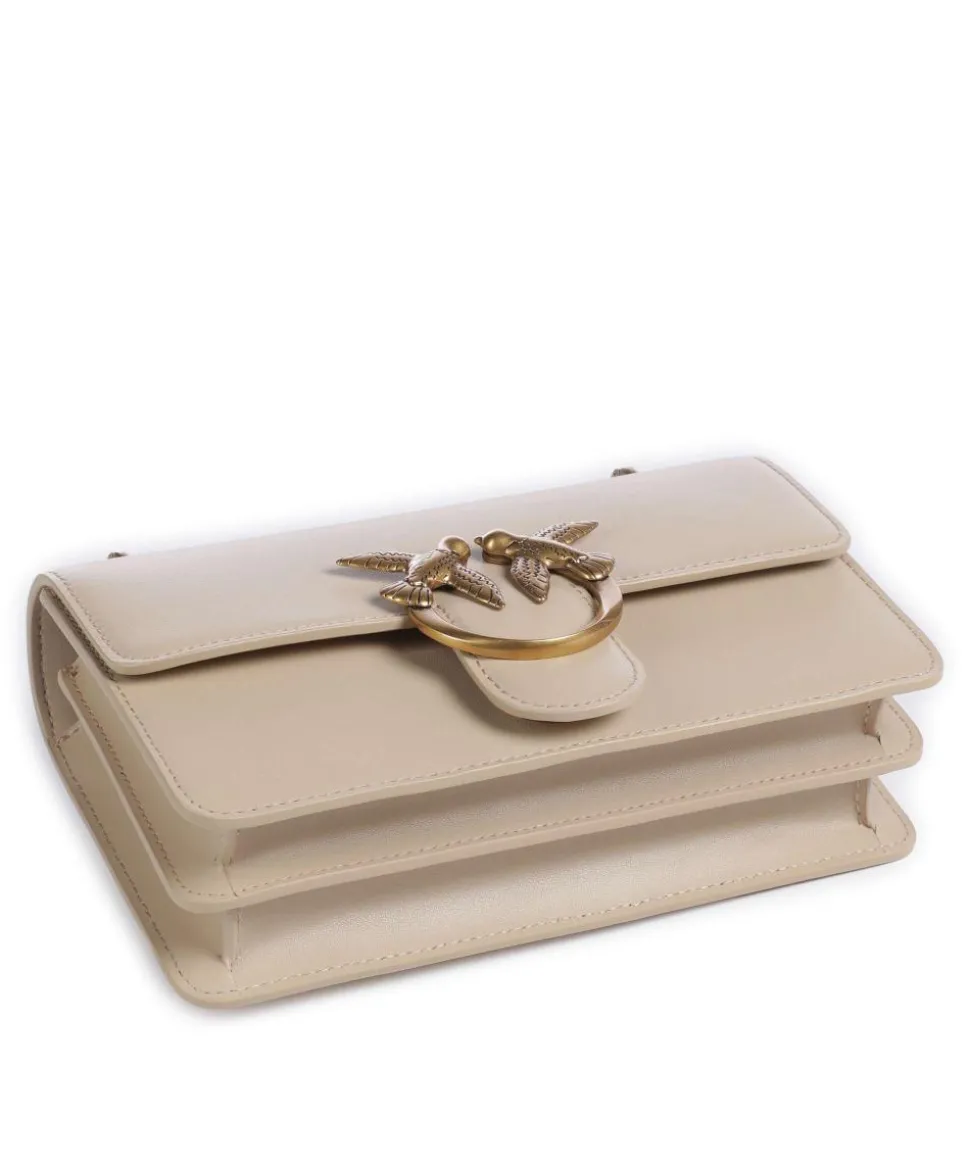 Love One Mini Schultertasche fein genarbtes Rindsleder beige