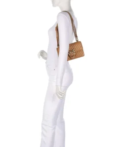 Love One Mini Schultertasche fein genarbtes Leder hellbraun