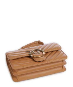 Love One Mini Schultertasche fein genarbtes Leder hellbraun