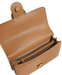 Love One Mini Schultertasche fein genarbtes Leder hellbraun