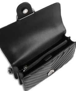 Love One Mini Schultertasche fein genarbtes Leder schwarz