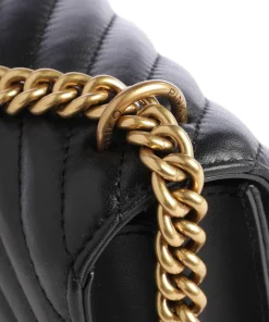 Love One Mini Schultertasche fein genarbtes Leder schwarz