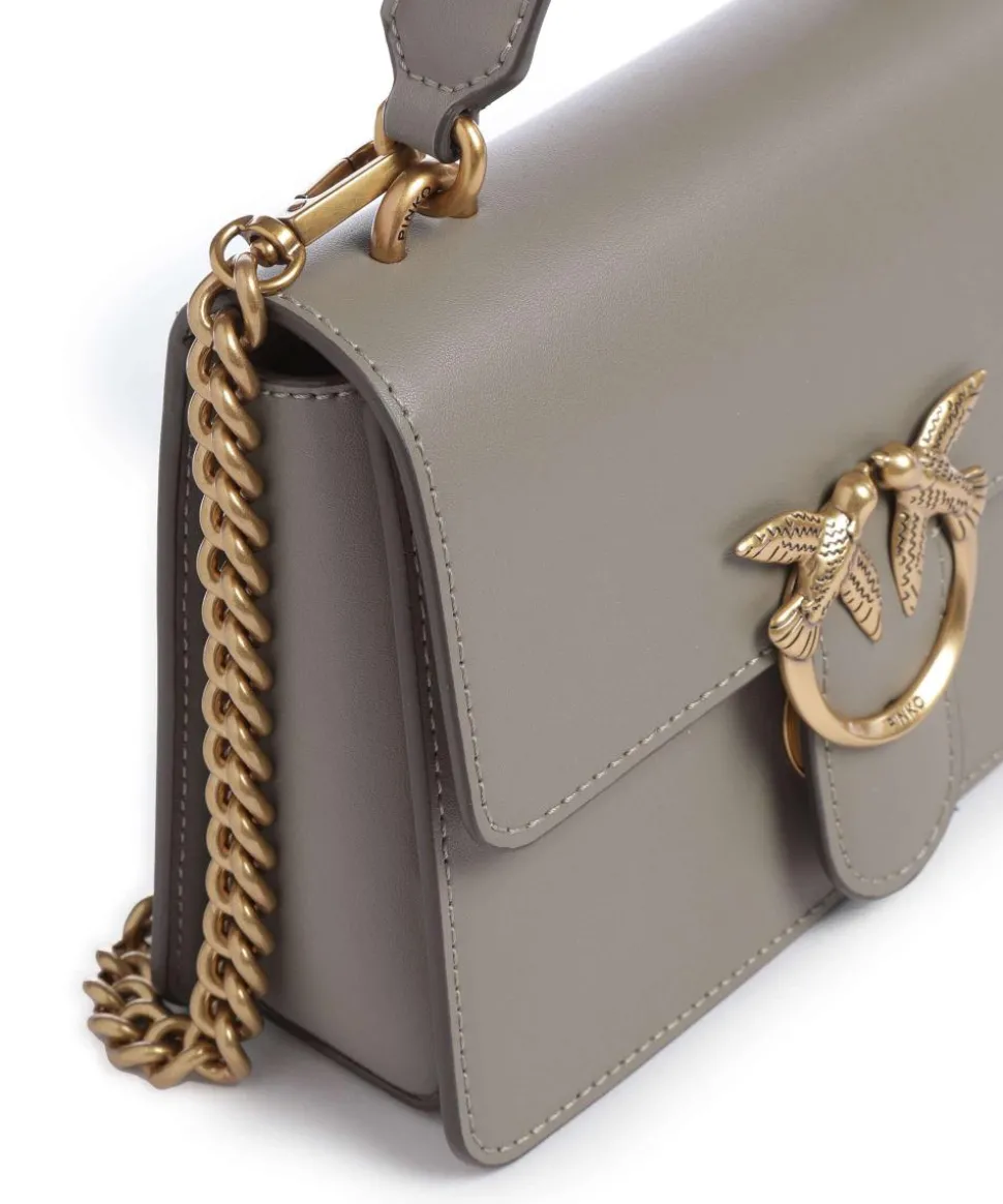 Love One Mini Umhängetasche fein genarbtes Rindsleder grau