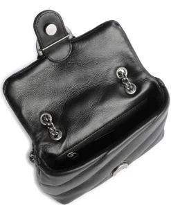 Love Puff Baby Schultertasche Schafsleder schwarz