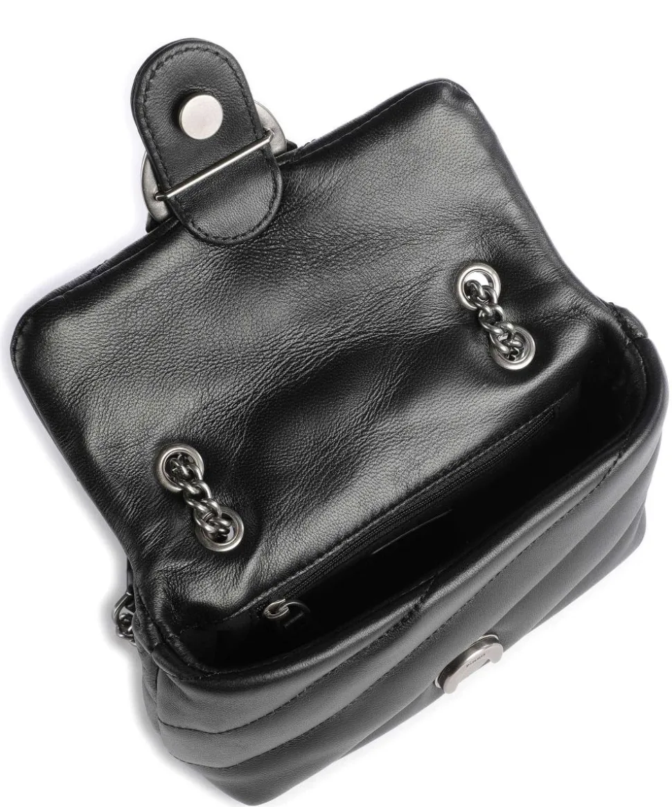 Love Puff Baby Schultertasche Schafsleder schwarz