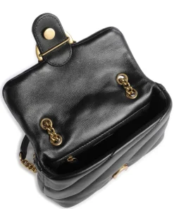 Love Puff Baby Schultertasche Schafsleder schwarz