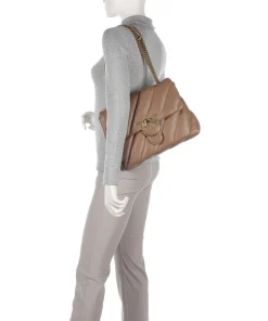 Love Puff Big Schultertasche Schafsleder braun